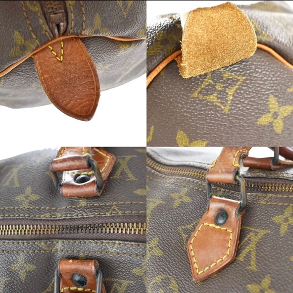 LOUIS VUITTON SPEEDY 35 TRAVEL HAND BAG MONOGRAM LEATHER BROWN M41524 62MW045 - Picture 8 of 9